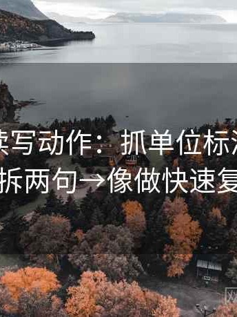 爱一番读写动作：抓单位标清吗→导语拆两句→像做快速复盘