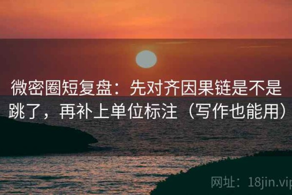 微密圈短复盘：先对齐因果链是不是跳了，再补上单位标注（写作也能用）
