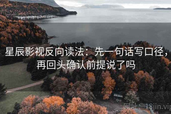 星辰影视反向读法：先一句话写口径，再回头确认前提说了吗