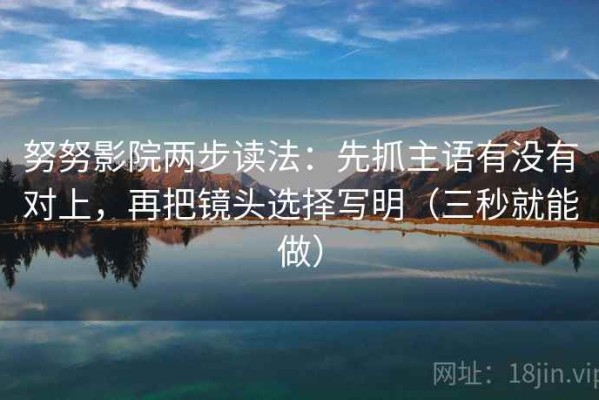 努努影院两步读法：先抓主语有没有对上，再把镜头选择写明（三秒就能做）