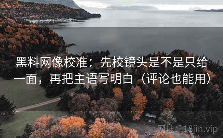 黑料网像校准：先校镜头是不是只给一面，再把主语写明白（评论也能用）