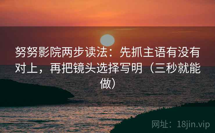 努努影院两步读法：先抓主语有没有对上，再把镜头选择写明（三秒就能做）
