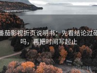 番茄影视折页说明书：先看结论过硬吗，再把时间写起止