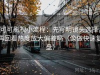 可可影视小流程：先写明镜头选择，再回看热度放大偏差吗（像做快速复盘）