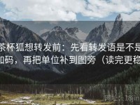 茶杯狐想转发前：先看转发语是不是加码，再把单位补到图旁（读完更稳）